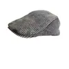 Gorra de Béisbol Vintage Lavada Retro Británica para Hombres y Mujeres, Gorra de Béisbol Rayada de Otoño e Invierno, Boina Invertida Estilo Vintage de Moda