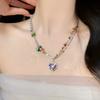 Collar de perlas con diseño de nicho barroco para mujer, elegante cadena de sudadera con diseño de Spice Girl, colgante de amor, decoración que combina con todo.