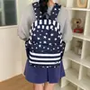 Mochila Estilo Harajuku Japonês com Listras de Estrela Grande Capacidade Leve Nylon Mochila Escolar Para Alunos do Ensino Fundamental Médio Faculdade Viagem