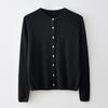 Outono e inverno 2023 novo cardigan de cashmere com gola redonda feminino solto manga comprida solto cardigan de cashmere trespassado