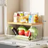 Prateleira de Armazenamento para Mesa, Aparador para Sala de Estar, Organizador em Camadas para Lanches e Copos de Água, Cesta de Armazenamento para Frutas e Vegetais de Cozinha