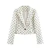 2026 Comércio Exterior Transfronteiriço Moda Feminina Estilo Europeu e Americano Estampa de Bolinhas Blazer Curto de Cintura Alta