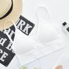 Ropa interior elástica sin costuras para mujer, chaleco deportivo con copa triangular desmontable, para la espalda, con escote en U grande y base exterior.