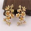 Edición Shangjia Estilo Tablero DIY Tocado de Novia Corona para el Cabello Pasador Adornos Accesorios Estilo Antiguo Rama de Latón Rama de Flor Colgante