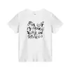 Camiseta de Manga Corta de Algodón Puro para Mujer, Cuello Redondo Azul Marino, Hombro Recto, Nuevo Estilo de Verano, Top con Diseño de Letras de Marca de Moda Americana para Mujer