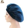 Gorro de dormir de terciopelo elástico de ala ancha, redondo, de franela, para quimioterapia, turbante.