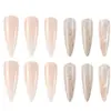 Uñas Postizas Europeas y Americanas para Chicas Atrevidas, Uñas Rojas y Rosas Puntiagudas Largas, Uñas Postizas Largas Elegantes, Set de Uñas Acabadas de 24 Piezas en una Caja de Papel
