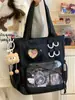 Estilo universitário All-match Simples Grande Capacidade Classe Livro Messenger Bolsa Ombro Transparente Feminino Crossbody Bolsa Dor Bolsa