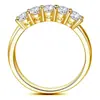 Anel de Moissanita Feminino Anel S925 Anel de Fileira Princesa com Cinco Diamantes Anel de Coroa Exportação Transfronteiriça Fábrica de Joias Atacado