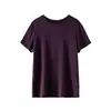 Top de punto de manga corta de cachemira Lyocell para mujer, casual y cómodo, adecuado para usar como prenda exterior o como capa base, top tipo camiseta suave y acogedor