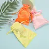 Bolsas Redondas de Tela Satinada para Empaquetar Dulces, Bolsas Satinadas con Cordón, Bolsas Pequeñas para Dulces al por Mayor, Se Pueden Imprimir con Logo, Exclusivamente para Suministro Transfronterizo