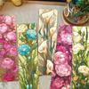 30 peças de série de flores de vidro colorido simples conta de mão material criativo literário em marcadores de papel de leitura podem ser DIY