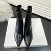 Botines de tacón alto con punta para mujer, con tacones finos y cremallera, botas negras, elegantes botas de cuero para otoño e invierno, versátiles botas ajustadas nuevas 2026