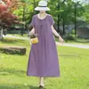 Novo vestido de algodão e seda estilo étnico para mulheres, estilo de férias de verão plus size, elegante vestido de praia de alta qualidade para mães
