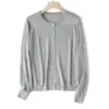 Cardigan/Chaleco de Punto Redondo Ligero y Cómodo de Tencel Lino para Mujer, Parte Superior Adelgazante y Versátil