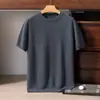 Suéter Masculino de Cashmere 100% Puro, Gola Redonda, Manga Curta, Macio e Aconchegante, Camisa Básica Tricotada Fashion e Simples