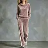Otoño/Invierno 2026 Nuevo Conjunto de Dos Piezas de Moda Casual Holgado de Manga Larga y Pantalón Largo para Mujer, Estación Independiente Europea y Americana Transfronteriza