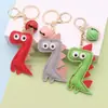 Llavero de Dinosaurio de Dibujos Animados Colgante para Bolso de Piel PU Llavero de Campana de Cuero Personalizado Llavero de Coche Colgantes de Regalo