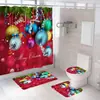 Cortina de ducha transfronteriza Serie Navideña de Amazon Impresión digital 3D Cortina impermeable para baño Suministro directo de fábrica Dropshipping