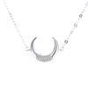 Collar de plata de ley S925 con forma de media luna y diamantes, estilo coreano, para mujer, cadena de clavícula de plata, venta directa de fábrica
