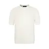Camiseta Unisex de Punto Retro Americana de Manga Corta Holgada 2026 Estilo Old Money Coreana Moderna Elegante Cuello Redondo Botones