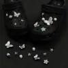 Elegante accesorio de zapato tipo zueco de ballet con lazo morado, hebilla decorativa de zapato de alta gama desmontable para bricolaje