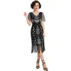 Vestido Gatsby Retro con Flecos de Lentejuelas Tallas S-4XL Estilo Flapper de los Años 20 Vestido de Fiesta