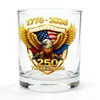 Vaso de Whiskey para el 250 Aniversario del Día de la Independencia de EE. UU. Vidrio con Tema de Águila Calva Americana Copa de Vino Vintage