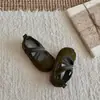 Sapatilhas de Ballet XSHX|Veludo Vintage para Meninas Outono 26 Bico Redondo Baixo Antiderrapante Estilo Coreano Sapatos Franceses de Alta Qualidade