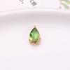 Colgante de cristal en forma de lágrima con pétalo de flor de ciruelo con borde de cobre para pulsera pendientes DIY collar con borla de diamante de color joyería