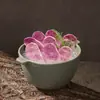 Vajilla estilo hot pot Shanhuansanshanshan, plato de tres crujientes de verduras, plato en forma de barco de hongo enoki con imitación de veta de madera
