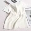 Camiseta de Tricô Manga Curta com Gola Alta para Mulheres Verão 2025 Nova Pura Vibrante Doce Sexy Justa Curta Ombro a Ombro Top