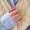 Anillo de Pareja de Gatito y Cachorro Lindos de Plata de Ley S925 Estilo Normcore Anillo Versátil Joyería de Mano Nueva de Nicho Femenino Lujo Accesible