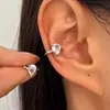 Brinco Ear Cuff Zircônia Gota d'Água Super Brilhante Cruzado Sem Furo Luxo Leve Estilo Frio High-End Nicho Exquisito Clipe de Orelha Brinco