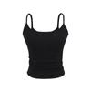 Pura Chica Caliente Lujuriosa Viene con Camisola con Almohadillas para el Busto para Mujer Verano Elástico Ajustado Adelgazante Plisado Interior Top de Fondo