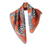 Pañuelo Cuadrado de Doble Cara Bicolor con Patrón de Espiga 65 para Mujer, Estilo Retro Francés Sencillo, Accesorio Elegante, Pequeño Pañuelo de Cuello de Moda