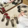 Novas Sandálias Femininas de Verão Rosa Moda Outer Wear Laço Boca de Peixe Transparente Sola Macia Versátil Sandálias Femininas Estudantes