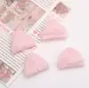 Orelhas fofas dupla face poliéster macio coelho de pelúcia fofo material para leque de mão DIY acessórios feitos à mão joia decoração
