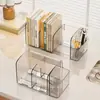 Soporte de libro de escritorio, estantería transparente acrílica para estudiantes, estante de almacenamiento de escritorio, organizador de archivos para oficina y dormitorio