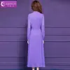 Vestido Original Feimengyi Bordado Roxo Estilo Camisa para Mulheres, Temporada de Primavera, Elegante e Temperamento Maduro, Vestido Longo
