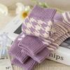 Calcetines Grues de Felpa Cálidos para Otoño e Invierno, Color Morado, Estilo Japonés Versátiles y Casuales para Mujer, Venta al por Mayor