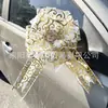 Nuevo 6.4cm gasa de nieve a través de flor grande dorada a mano flor flor empaque de regalo decoración de coche de boda flor 70#