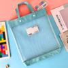 Bolsa de classificação de assunto de malha portátil Bolsa de documentos de escritório Material de teste de papel Armazenamento Transparente Grande capacidade Sacos suplementares de dever de casa