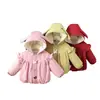 Nueva ropa de abrigo para otoño e invierno: Moda, versátil y adorable diseño de orejas de conejo con forro de felpa y grosor añadido, perfecto para bebés niñas