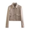 Dropshipping Transfronterizo Europeo y Americano Camisa Casual de Lana Suave para Mujer Abrigo de Lana Top Moda Otoñal para Mujer de Comercio Exterior Europeo y Americano
