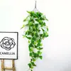 Colgante de Pared de Hoja de Potos Simulada al por Mayor Planta de Hiedra Colgante de Pared de Hoja de Ratán Decoración de Embellecimiento de Pared Interior para el Hogar