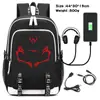 Mochila Estampada Perímetro de Batalla de Hechizos Mochila Recargable por USB Mochila Escolar para Estudiantes Bolsa para Exteriores para Computadora Bolsa de Viaje