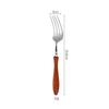 Cuchillo y tenedor de nogal con mango redondo de acero inoxidable 304, cuchara para hotel, restaurante, madera de palisandro, cuchillo y tenedor de comida occidental, cuchara de postre, vajilla