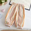 Ropa de Verano para Niñas 2026 Nueva Moda Casual Pantalones de Tres Cuartos para Bebés Niñas, Cómodos Finos Anti-Mosquitos, Pantalones Tipo Linterna con Puño