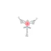 Collar Alas de Ángel Flor Pequeña Gota de Agua Circonita Microincrustada Accesorios de Collar para Mujer Lujo Ligero Temperamento Sensación de Alta Gama Accesorios de Collar